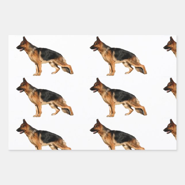 Deutsches Shepherd Wrapping Paper Geschenkpapier Set (Vorderseite 3)
