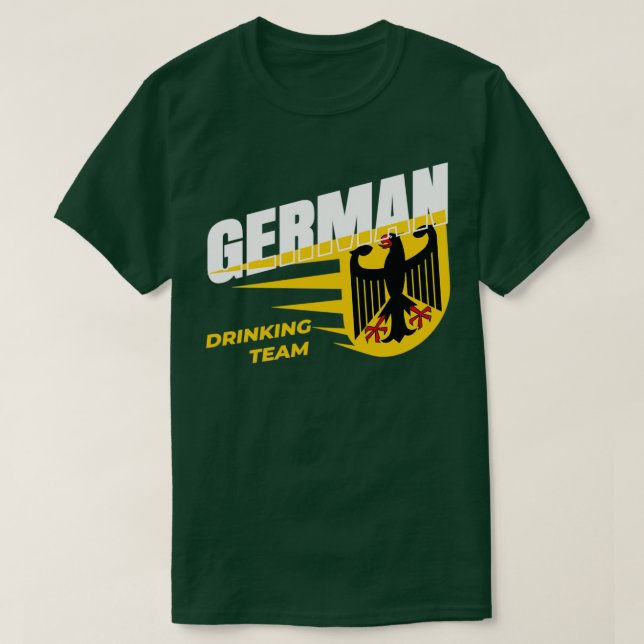 Deutsches Trinkteam feiert Party T-Shirt (Design vorne)