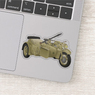 Deutsches W2-Motorrad mit Sidecar Aufkleber