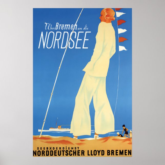 Deutsches Werbeplakat Via Bremen nach dem Poster (Vorne)