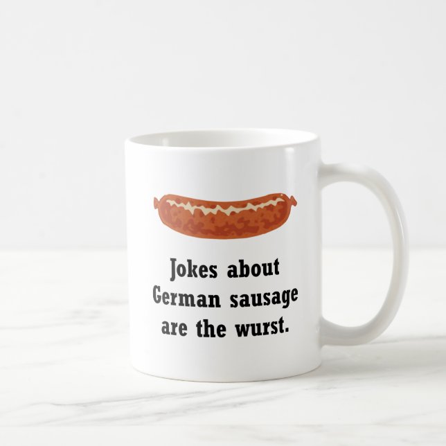 Deutsches Wurst-Wortspiel Kaffeetasse (Rechts)