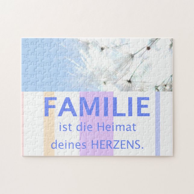 Deutsches Zitat über Familienleuchter Puzzle (Horizontal)