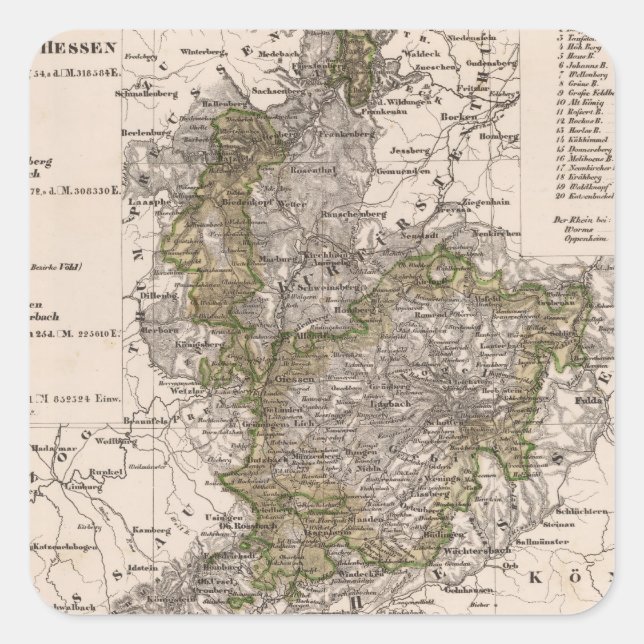 Deutschland 12 quadratischer aufkleber (Vorderseite)