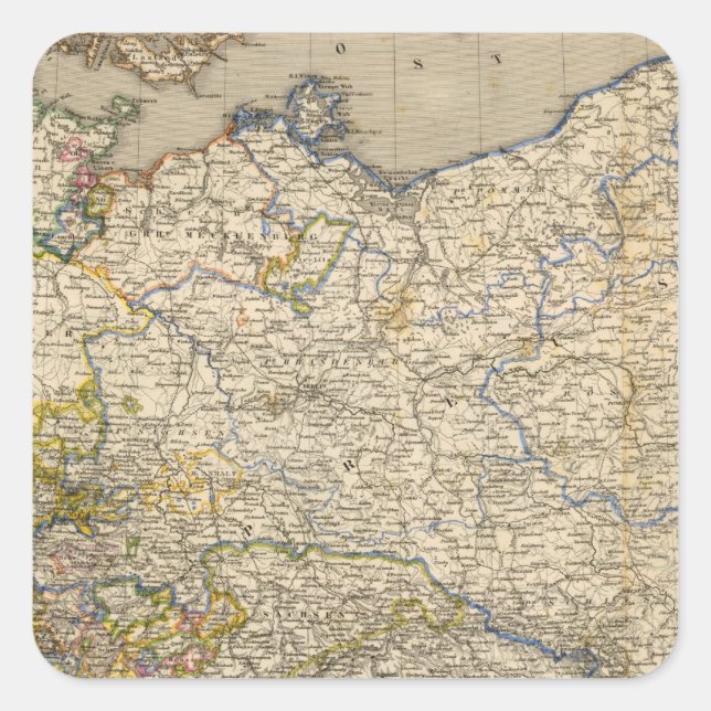Deutschland 15 quadratischer aufkleber (Vorderseite)