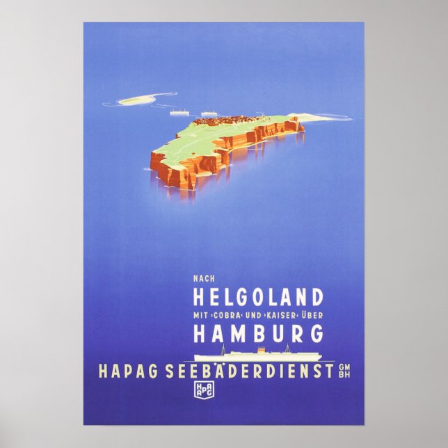 " Deutschland: 1939 - HaPag Helgoland Reise Poster (Vorne)