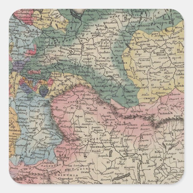 Deutschland 19 quadratischer aufkleber (Vorderseite)