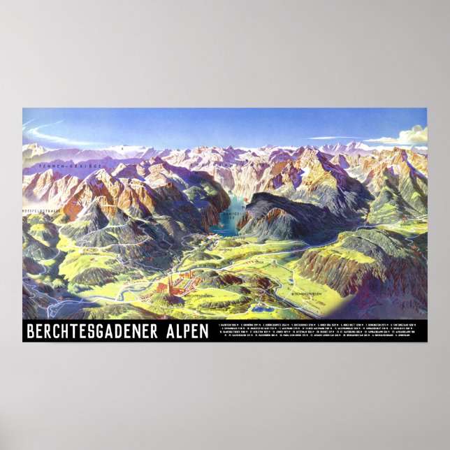 " Deutschland: 2021 - Alpen Berchtesgaden Panorama Poster (Vorne)