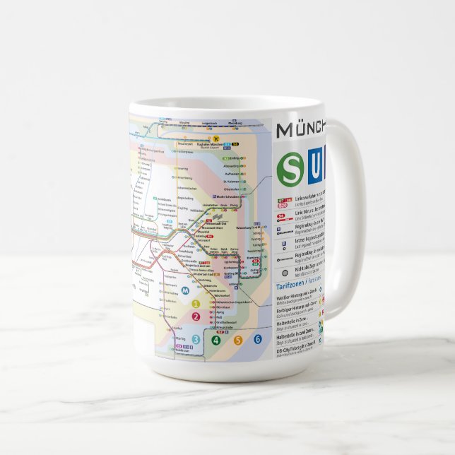 " Deutschland: 2021/heute München - S-/U-Bahnnetz  Kaffeetasse (VorderseiteRechts)