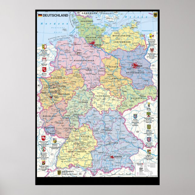 " Deutschland: 2021/heute - Politische Karte Poster (Vorne)