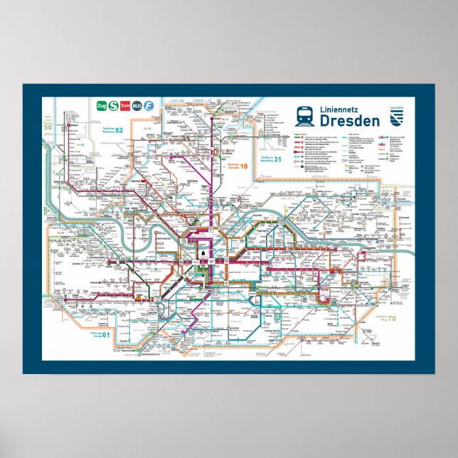 " Deutschland: 2022/heute Dresden - Liniennetz ... Poster (Vorne)