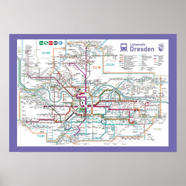 " Deutschland: 2022/heute Dresden - Liniennetz ... Poster (Vorne)