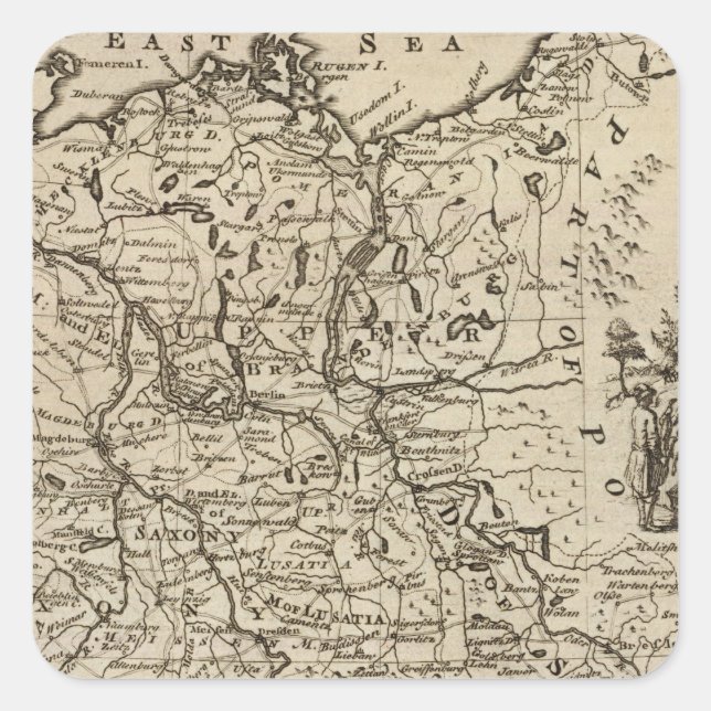 Deutschland 25 quadratischer aufkleber (Vorderseite)