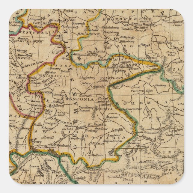 Deutschland 29 quadratischer aufkleber (Vorderseite)