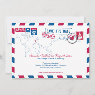 Deutschland Air Mail Wedding Save the Date