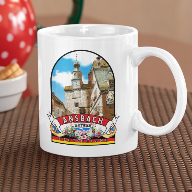 Deutschland Ansbach Vintage souvenir Kaffeetasse (Ansbach: Historie und moderne Lebensqualität.)