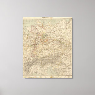 Deutschland-Atlas-Karte Leinwanddruck