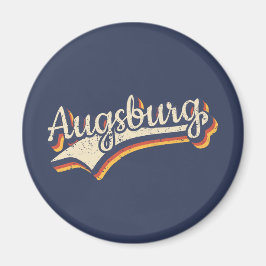 Deutschland Augsburg Vintag Retro Typografie Magnet