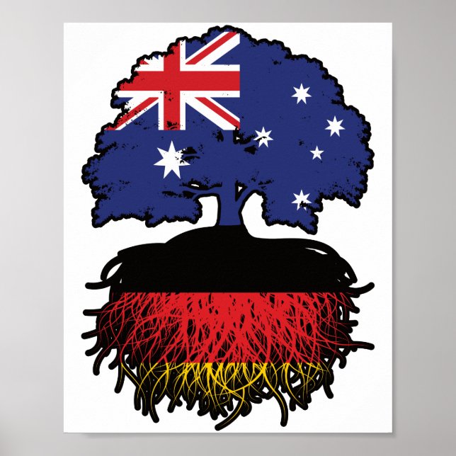 Deutschland Australien Tree Roots Poster (Vorne)