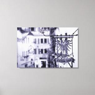 Deutschland, Bayern, Rottenburg. Hotelschild Leinwanddruck
