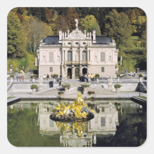 Deutschland, Bayern, Schloss Linderhof. Linderhof Quadratischer Aufkleber