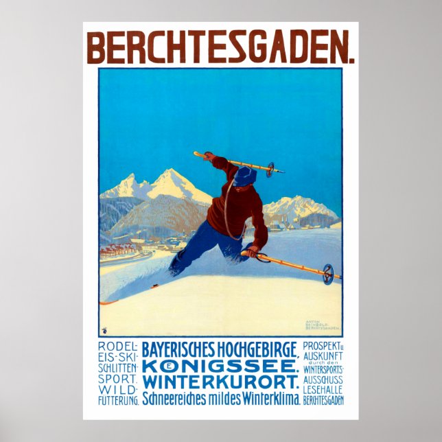 " Deutschland: Berchtesgaden - Wintersport Werbe Poster (Vorne)