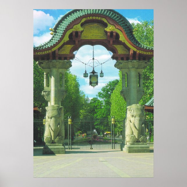 Deutschland, Berlin, Zoo, Elefanteneingang Poster (Vorne)