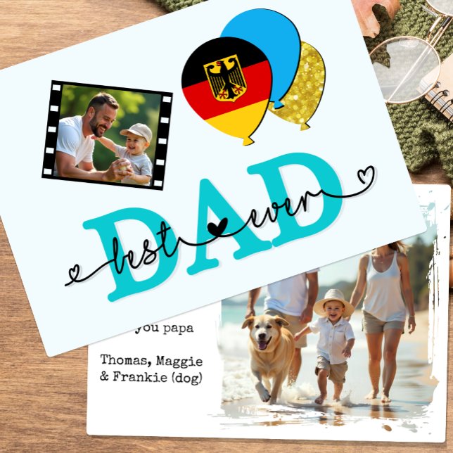 Deutschland Bester Vater je Fotokarte, Flagge, Vat Karte (Patriotic Germany Dad Card)