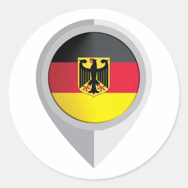 Deutschland Button Location Flag Runder Aufkleber (Vorderseite)