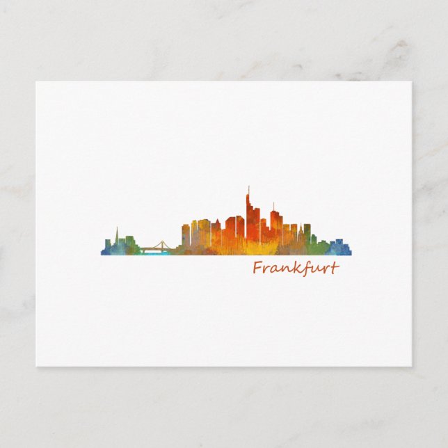 Deutschland City Watercolor Skyline Hq v1 Postkarte (Vorderseite)
