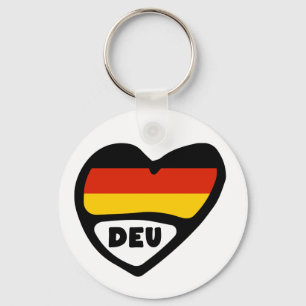 Deutschland Country Code Flag Herzklopfen, DEU Schlüsselanhänger