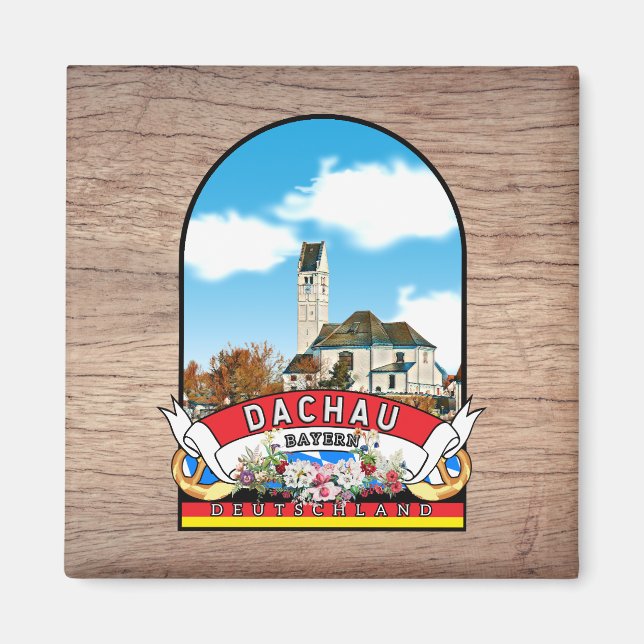 Deutschland Dachau Vintage souvenir Magnet (Vorne)