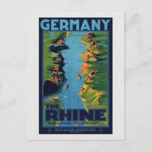 Deutschland Das Rhein-Vintage-Poster 1925 Postkarte