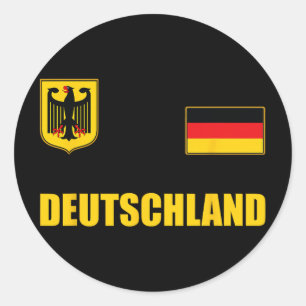Deutschland Design Germany Outfit Bekleidung Deuts Runder Aufkleber