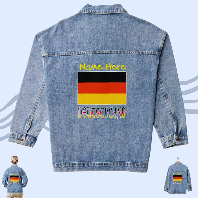Deutschland Deutsch Flaggengelbe Personalisierung Jeansjacke (Von Creator hochgeladen)