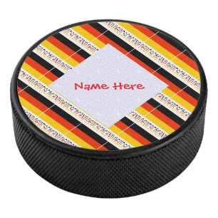 Deutschland Deutsche Flagge gekachelt Personalisie Eishockey Puck