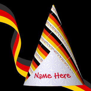 Deutschland Deutsche Flagge gekachelt Personalisie Partyhütchen