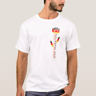 Deutschland Deutsche Flagge Rose  T-Shirt