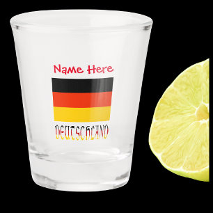 Deutschland Deutsche Flagge Rot Personalisierung Schnapsglas