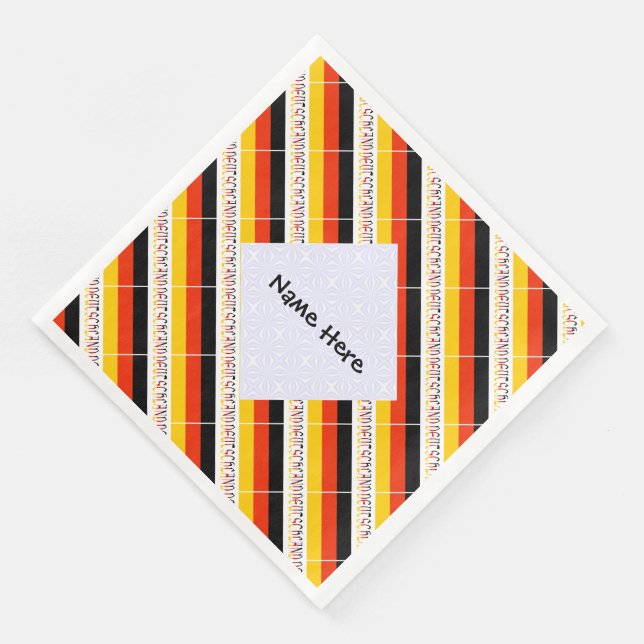 Deutschland Deutsche Flagge Schwarze Personalisier Serviette (Ecke)