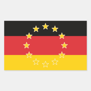 Deutschland Deutschland EU Europa Europäische Flag Rechteckiger Aufkleber