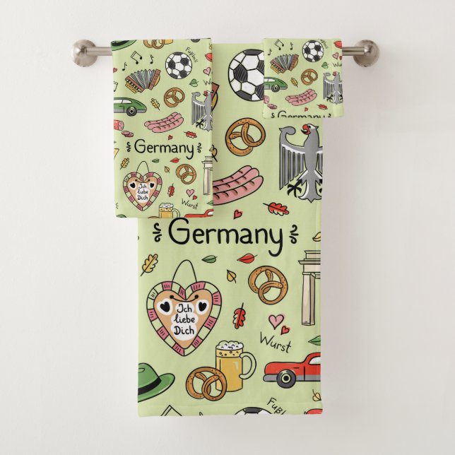 Deutschland Doodles Badhandtuch Set (Insitu)