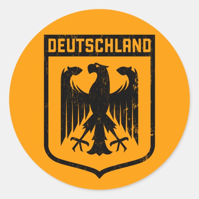 Deutschland Eagle - Deutschland-Wappen Runder Aufkleber (Vorderseite)