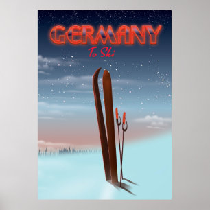 Deutschland Eis Ski Reiseplakat Poster