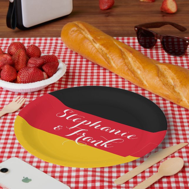 Deutschland Flag Colors Wedding Pappteller (Picknick)