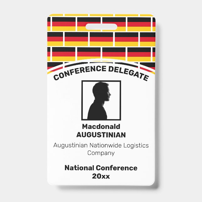 DEUTSCHLAND FLAG Foto-ID Ausweis (Vorderseite)