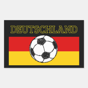 DEUTSCHLAND FLAG FUSSBALL RECHTECKIGER AUFKLEBER