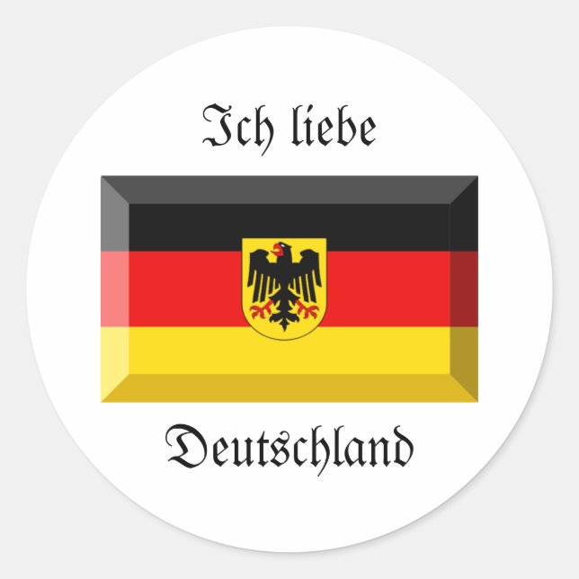 Deutschland Flag Gem Runder Aufkleber (Vorderseite)