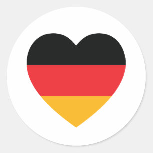Deutschland Flag Herzsticker Runder Aufkleber