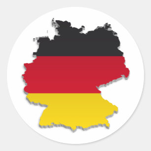 Deutschland Flag Karte_2 Runder Aufkleber