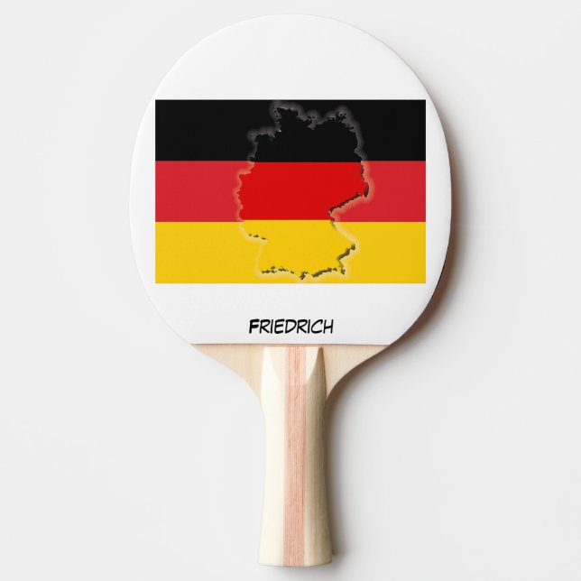 DEUTSCHLAND FLAG & MAP Deutschland Personalisiert Tischtennis Schläger (Vorderseite)